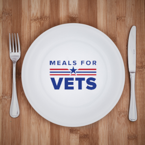 Meals for Vets logo on a plate
